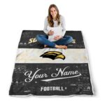 personalized southern miss golden eagles grunge texture black white blanket best selling