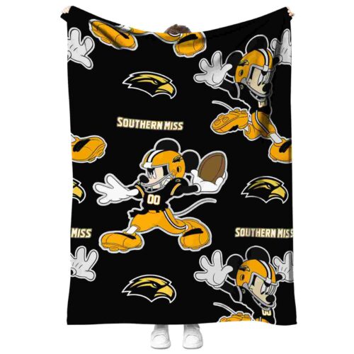 personalized southern miss golden eagles mickey black blanket best selling