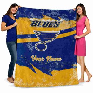 personalized st louis blues grunge streaks blue blanket fashion forward