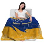 personalized st louis blues grunge streaks blue blanket best selling