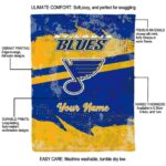 personalized st louis blues grunge streaks blue blanket best selling