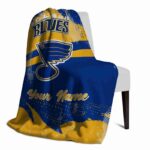 personalized st louis blues grunge streaks blue blanket best selling