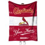personalized st louis cardinals grunge texture red white blanket best selling