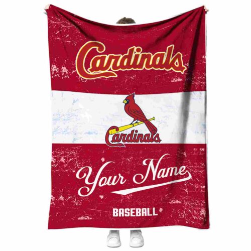 personalized st louis cardinals grunge texture red white blanket best selling