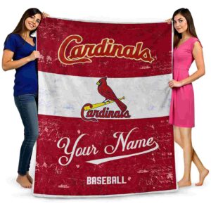 personalized st louis cardinals grunge texture red white blanket fashion forward