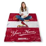 personalized st louis cardinals grunge texture red white blanket high quality