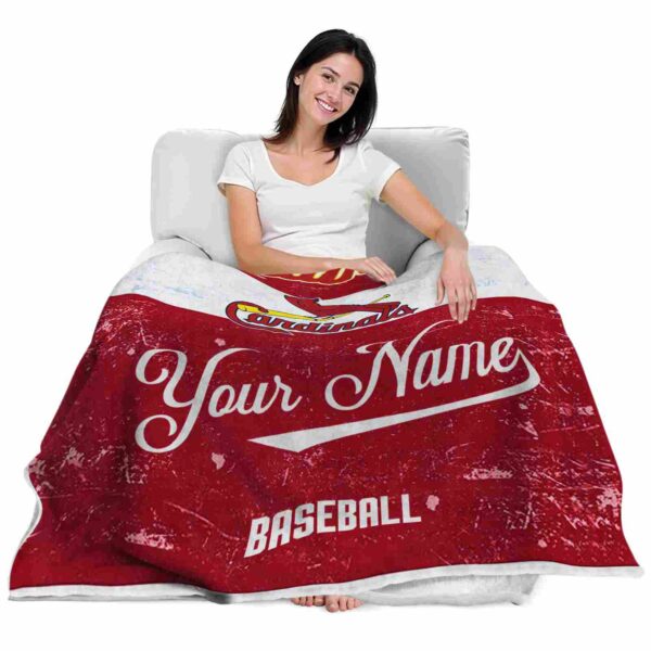personalized st louis cardinals grunge texture red white blanket latest model