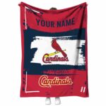 personalized st louis cardinals paint strokes red white blanket best selling