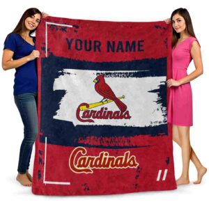 personalized st louis cardinals paint strokes red white blanket fashion forward