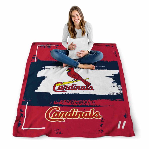 personalized st louis cardinals paint strokes red white blanket high quality