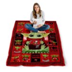 personalized tampa bay buccaneers baby yoda red blanket best selling