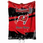 personalized tampa bay buccaneers grunge streaks red blanket best selling