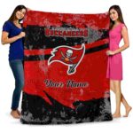 personalized tampa bay buccaneers grunge streaks red blanket best selling