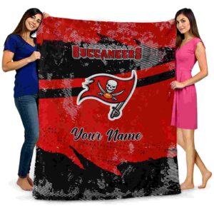 personalized tampa bay buccaneers grunge streaks red blanket fashion forward