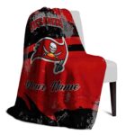 personalized tampa bay buccaneers grunge streaks red blanket best selling
