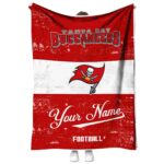 personalized tampa bay buccaneers grunge texture red white blanket best selling