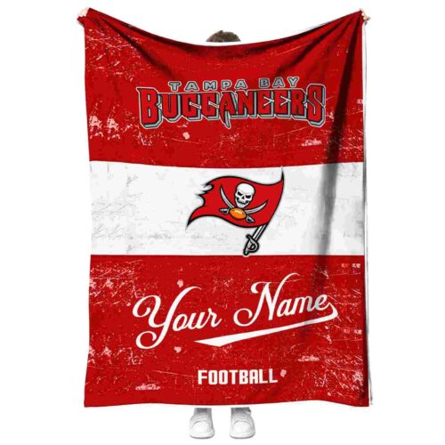 personalized tampa bay buccaneers grunge texture red white blanket best selling