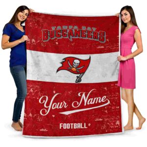 personalized tampa bay buccaneers grunge texture red white blanket fashion forward