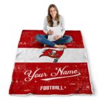 personalized tampa bay buccaneers grunge texture red white blanket best selling