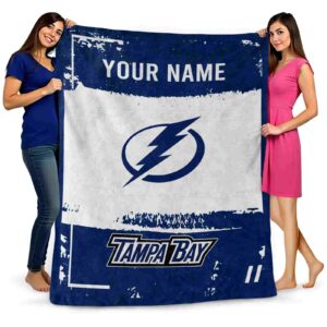 personalized tampa bay lightning paint strokes blue white blanket fashion forward