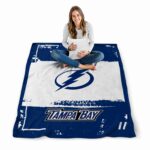 personalized tampa bay lightning paint strokes blue white blanket high quality