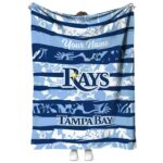 personalized tampa bay rays floral stripes navy white blanket best selling