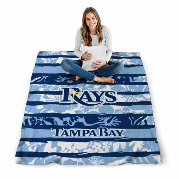 personalized tampa bay rays floral stripes navy white blanket high quality