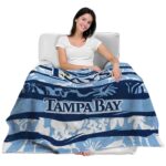 personalized tampa bay rays floral stripes navy white blanket latest model