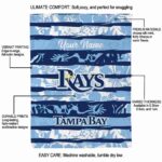 personalized tampa bay rays floral stripes navy white blanket new arrival