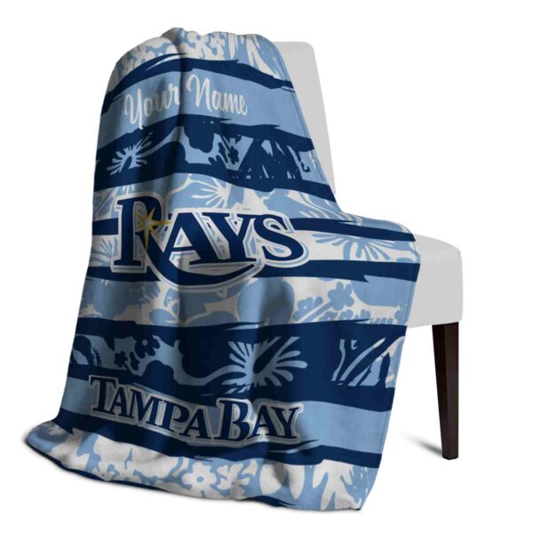 personalized tampa bay rays floral stripes navy white blanket top rated
