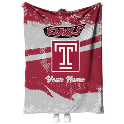 personalized temple owls grunge streaks red blanket best selling