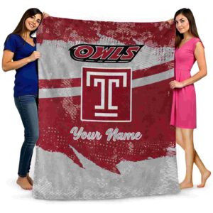 personalized temple owls grunge streaks red blanket fashion forward