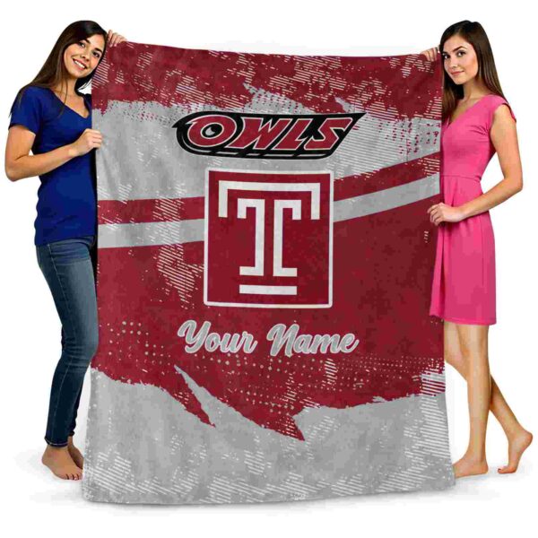 personalized temple owls grunge streaks red blanket fashion forward