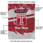 personalized temple owls grunge streaks red blanket new arrival