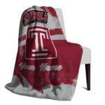 personalized temple owls grunge streaks red blanket top rated