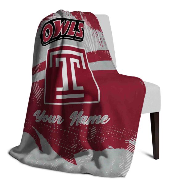 personalized temple owls grunge streaks red blanket top rated