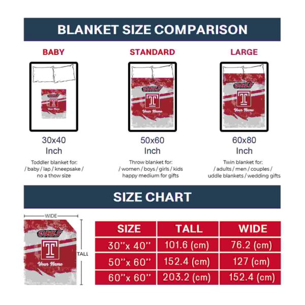 personalized temple owls grunge streaks red blanket trendy