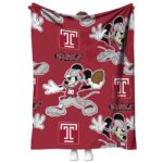 personalized temple owls mickey red blanket best selling