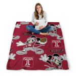 personalized temple owls mickey red blanket best selling