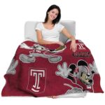 personalized temple owls mickey red blanket best selling