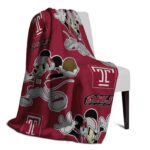 personalized temple owls mickey red blanket best selling