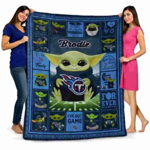personalized tennessee titans baby yoda navy blanket fashion forward