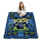 personalized tennessee titans baby yoda navy blanket high quality