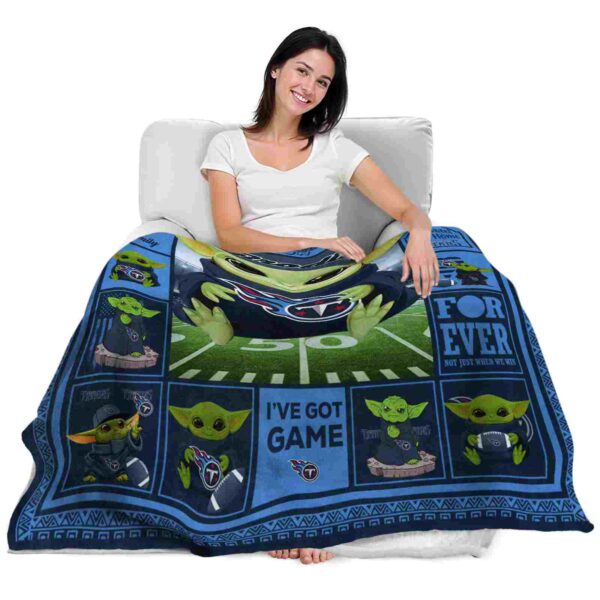 personalized tennessee titans baby yoda navy blanket latest model