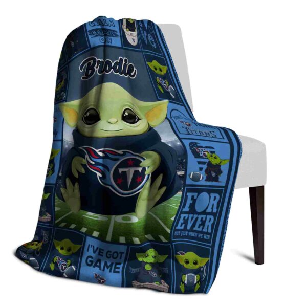 personalized tennessee titans baby yoda navy blanket top rated