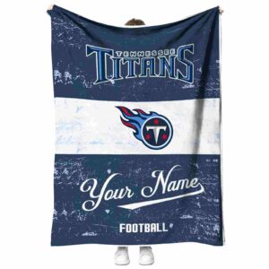 personalized tennessee titans grunge texture navy white blanket best selling
