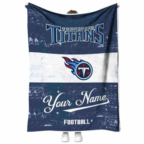 personalized tennessee titans grunge texture navy white blanket best selling