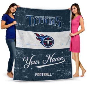 personalized tennessee titans grunge texture navy white blanket fashion forward