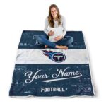 personalized tennessee titans grunge texture navy white blanket high quality