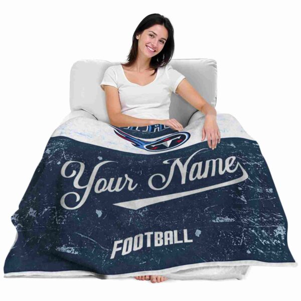 personalized tennessee titans grunge texture navy white blanket latest model